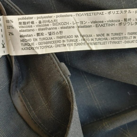 NWT Zara PLEATEDWIDE LEGS NAVY PLAID MINIMALIST CROPPED TROUSERS PANTS. M - Picture 5 of 6